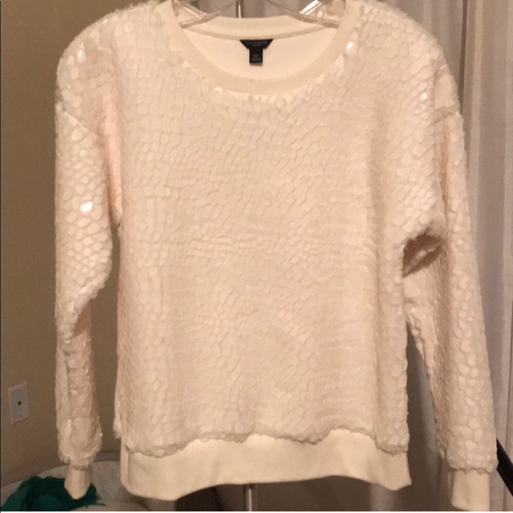 Ann Taylor snakeskin-like crew neck sweater